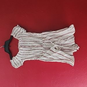 J for Justify white stripped romper dress